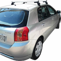 Hermes Μπάρες Οροφής Αλουμινίου για Toyota Corolla 5D (Σετ με πόδια) Μαύρες