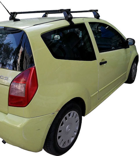 Hermes Μπάρες Οροφής Ατσάλινες για Citroen C2 (Σετ με πόδια) Μαύρες