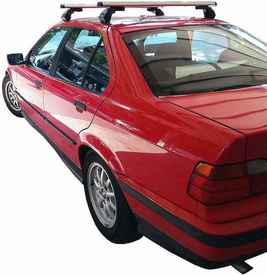 Hermes Aluminum Car Roof Bars for BMW Series 3 1991-1997 Set with Roof Rack Legs Black