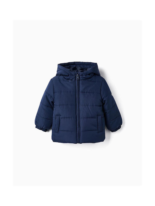 Zippy Kids Quilted Jacket with Hood Blue