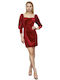 Desiree Mini Abendkleid Samt Red