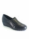 Leather Women's Moccasins in Black Color