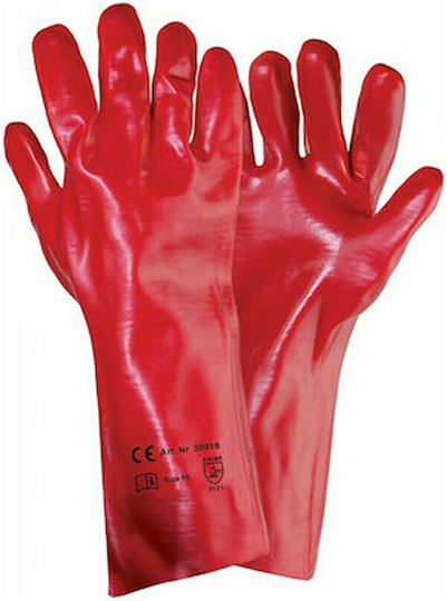 Benman Gloves for Work Red PVC 1pcs