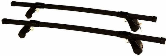 Hermes Metallic Car Roof Bars 110cm for Opel Vectra 4D Set with Roof Rack Legs Black