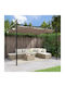 Gartenlaube aus Metall mit Decke in Brauner Farbe 295x292x230cm