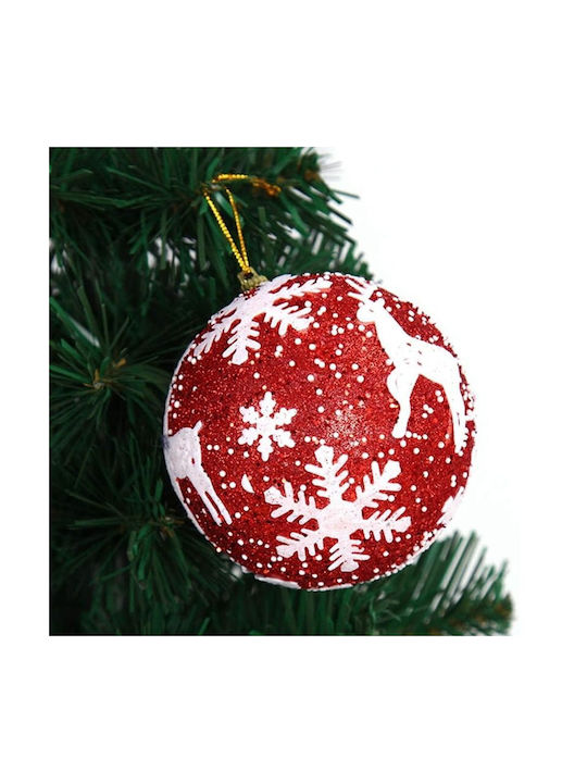 8cm Christmas Set Ornaments Red 3pcs