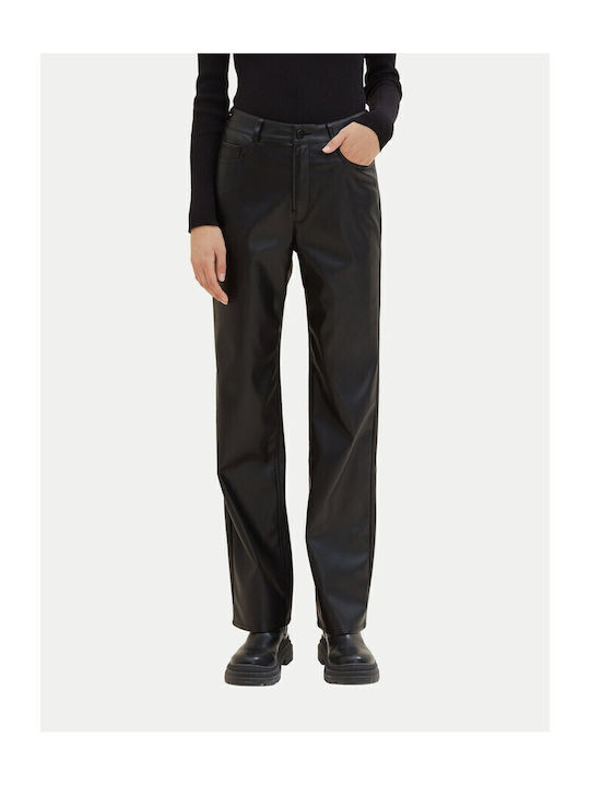 Emma Women's Fabric Trousers Straight Line Black