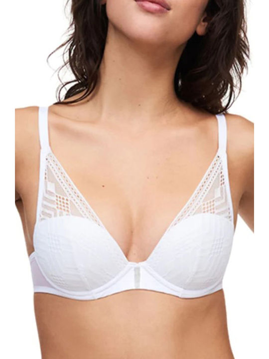 White Sutien pentru Decolteu Adânc & cu Baloane