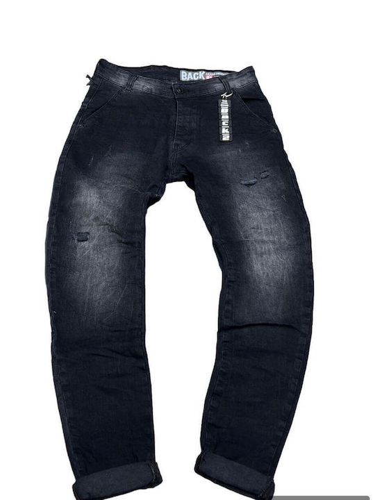 Back2jeans Ανδρικό Παντελόνι Τζιν Slim Fit Baggy Black