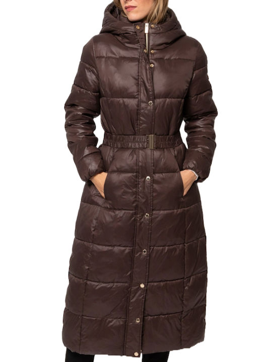 Heavy Tools Women's Short Puffer Jacket for Winter CAFE
