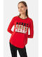 Minerva Winter Women's Pyjama Top Red X-mas