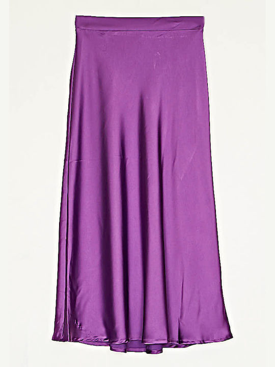 Cuca Satin Skirt Purple