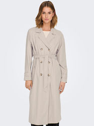 Jdy Women's Midi Coat Gray