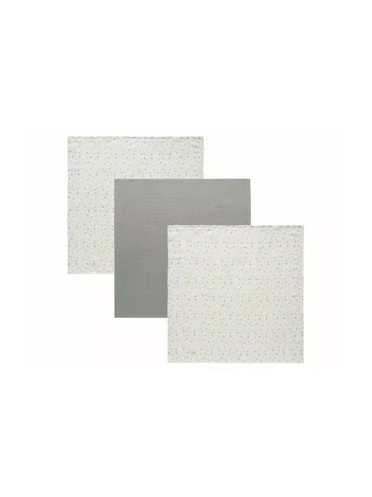 Bebejou Garden Πάνες Αγκαλιάς Λευκό 70x70εκ. 3τμχ