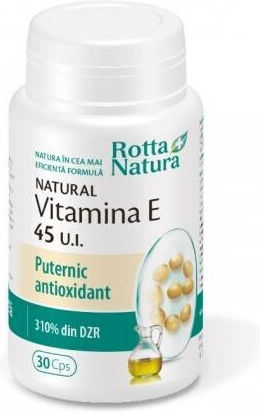 Rotta Natura Vitamina E Pentru Piele & Acțiune Antioxidantă 45 UI 45 Mg 30 Capsule