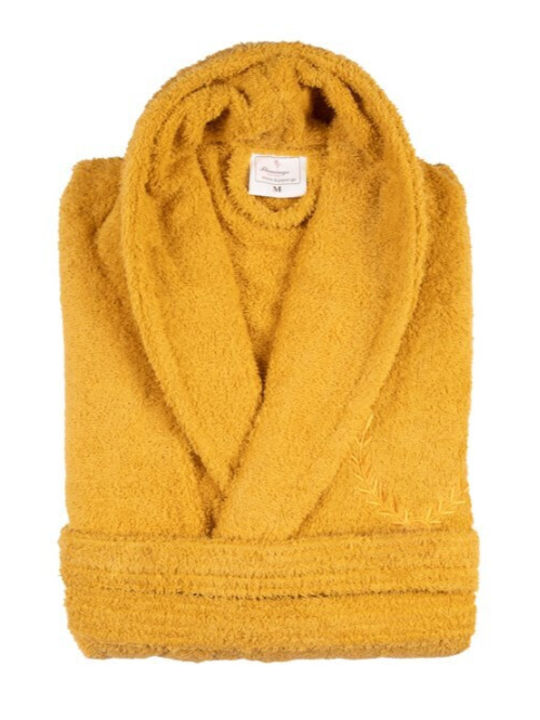 Kipper Collar Bathrobe Dark yellow