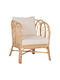 Outdoor-Sessel Rattan Estor Natural-White mit Kissen 78x75x92εκ.