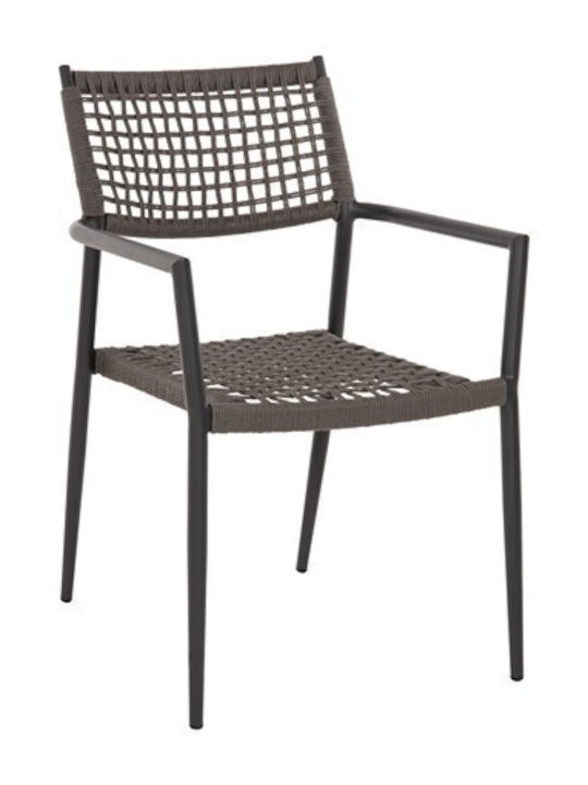 Gartenstühle Aluminium Trilan Schwarz 57x59x85cm