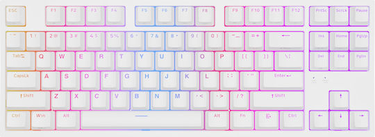 Genesis Thor 404 Gaming Mechanical Keyboard Tenkeyless with Gateron Yellow switches and RGB lighting (English US) White