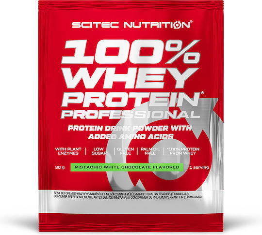 Scitec Nutrition 100% Whey Professional Protein Whey Gluten Free with Flavor Pistachio White Chocolate 30gr