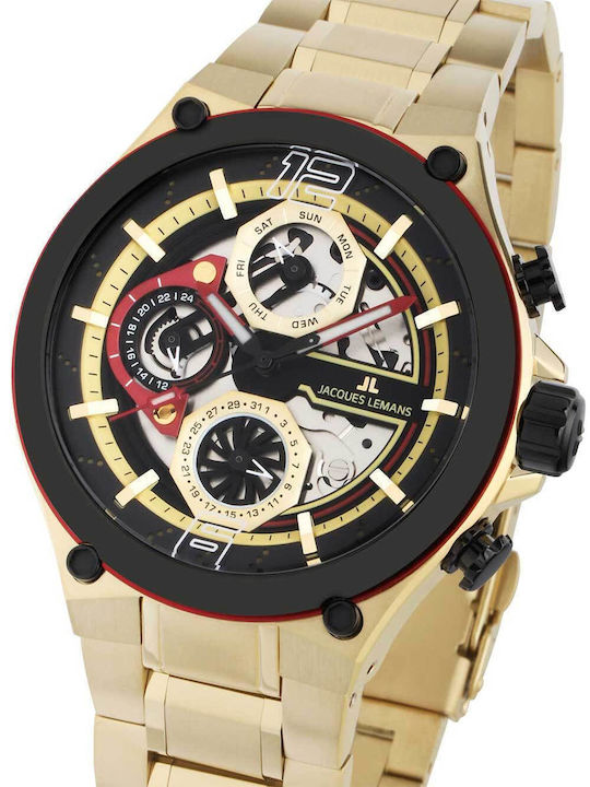 Jacques Lemans Manchester Ανδρικό Ρολόι 43mm Μπ...