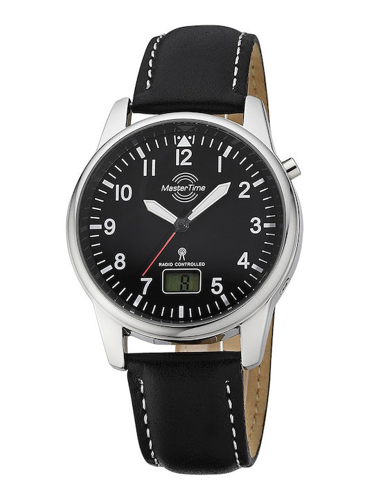 Master Time Ψηφιακό Ανδρικό Ρολόι 41mm Μπαταρίας με Μαύρο Δερμάτινο Λουράκι