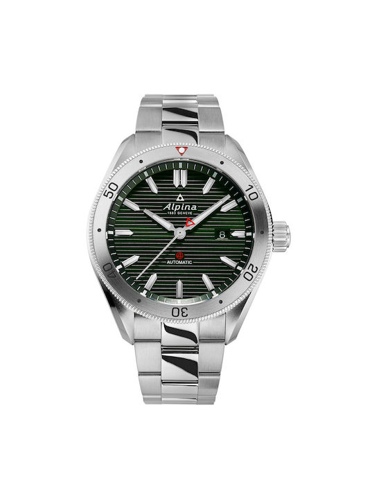 Alpina 4 Uhr Batterie mit Silber Metallarmband