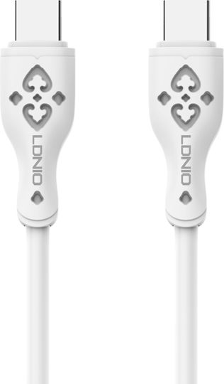 Ldnio USB 2.0 Cable USB-C male - USB-C 65W PD Λευκό 2m LC812