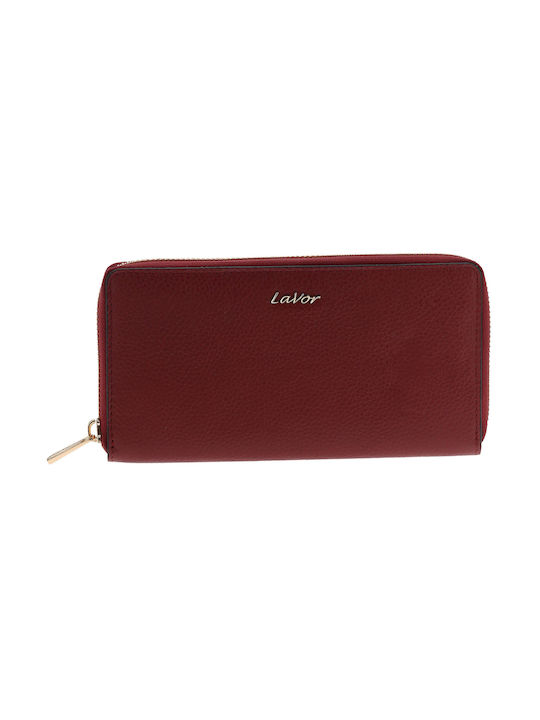 Lavor Large Leather Women's Wallet Cards with RFID Burgundy