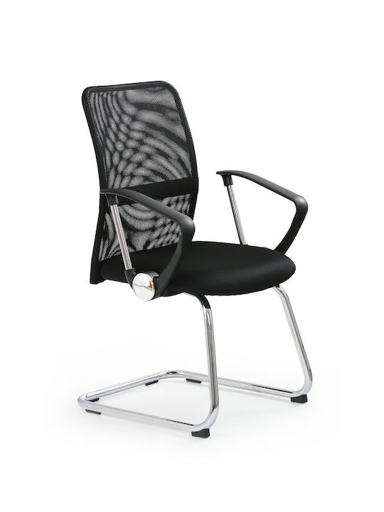 Chair Visitor Vire Skid in Black Color 1pcs