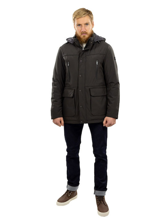 Ascot Sport Herren Winter Jacke Parka Σκούρο καφέ