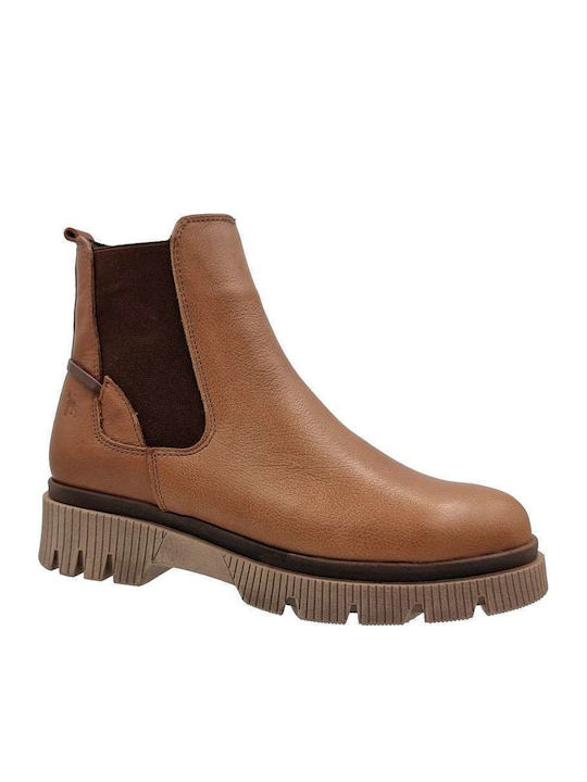 Leather Women's Ankle Boots Tabac Brown