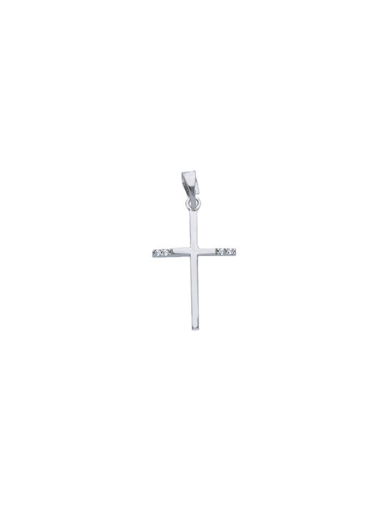 Mentzos White Gold Cross 14K Code