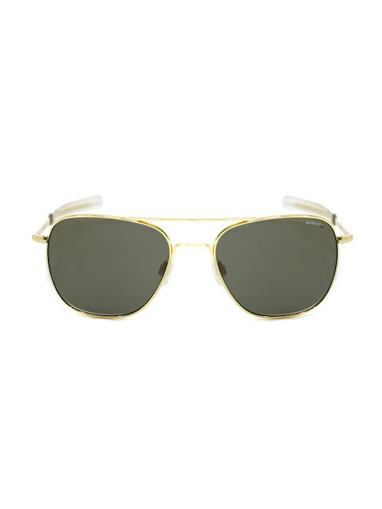 Randolph Sunglasses with Gold Metal Frame and Green Polarized Lens AF81634