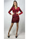 Desiree Mini Evening Dress Velvet Red