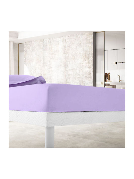 To megalo pazari Sheet King Size with Elastic 180x200+30cm. Il-line Lilac