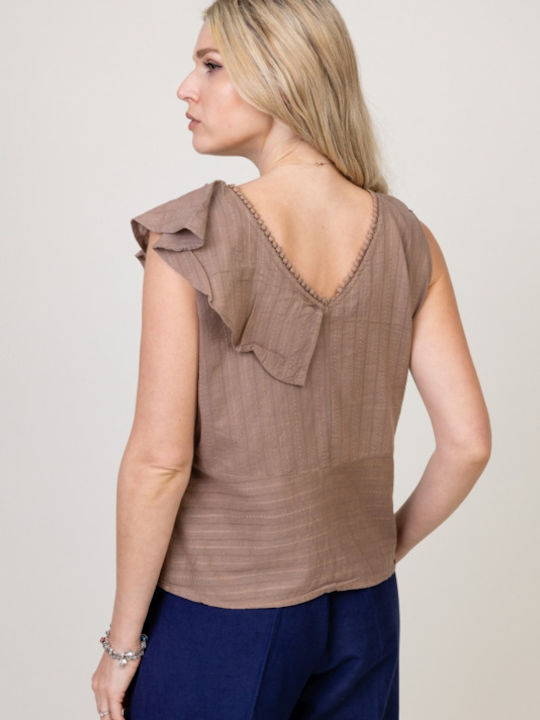 Pronomio Women's Blouse Cotton Short Sleeve SHOCK