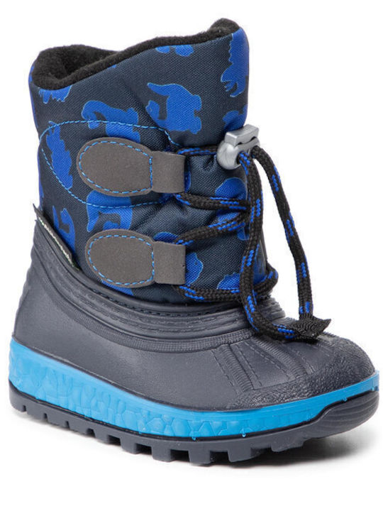 Kids Snow Boots with Laces Navy Blue