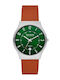 Skagen Sundby Herrenuhr 40mm Batterie mit Braun Lederarmband