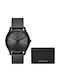 Michael Kors Runway Ανδρικό Ρολόι 44mm Μπαταρίας με Μαύρο Μεταλλικό Μπρασελέ