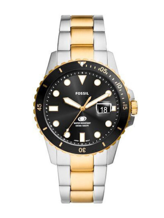 Fossil Ανδρικό Ρολόι 42mm Μπαταρίας με Ασημί Μεταλλικό Μπρασελέ