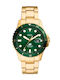 Fossil Ανδρικό Ρολόι 42mm Μπαταρίας με Χρυσό Μεταλλικό Μπρασελέ