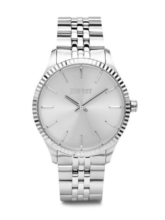 Esprit Flair Γυναικείο Ρολόι Μπαταρίας με Ασημί Μεταλλικό Μπρασελέ