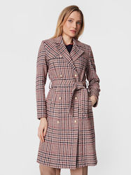 Naf Naf Women's Wool Midi Coat with Buttons Έγχρωμο.