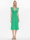 Only May Summer Mini Dress with Ruffle Green