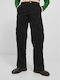 Women's Fabric Trousers Regular Fit Black