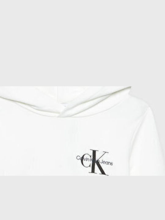 Παιδικό Φούτερ με Κουκούλα και Τσέπες λευκό Monogram