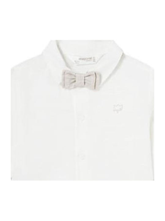 Mayoral Kids Shirt Long Sleeve Linen Ecru