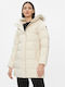 Blossom Women's Short Puffer Jacket for Winter Ecru.