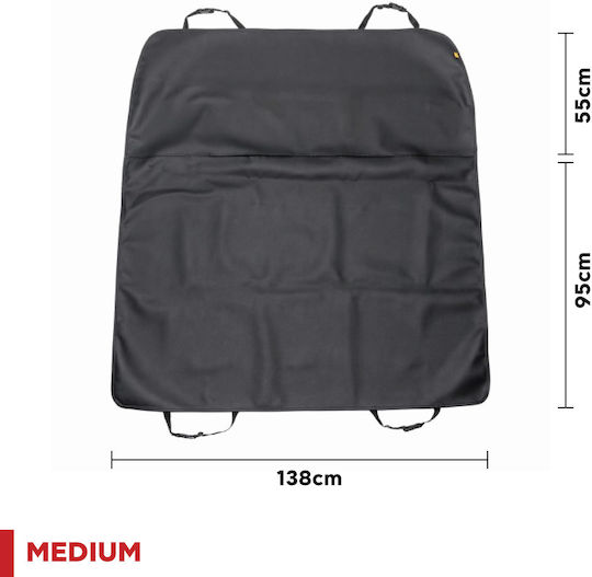 Autocover Car Cover for Dogs with Application on Front Headrests - Medium Waterproof Seat Cover Car for Dog Black